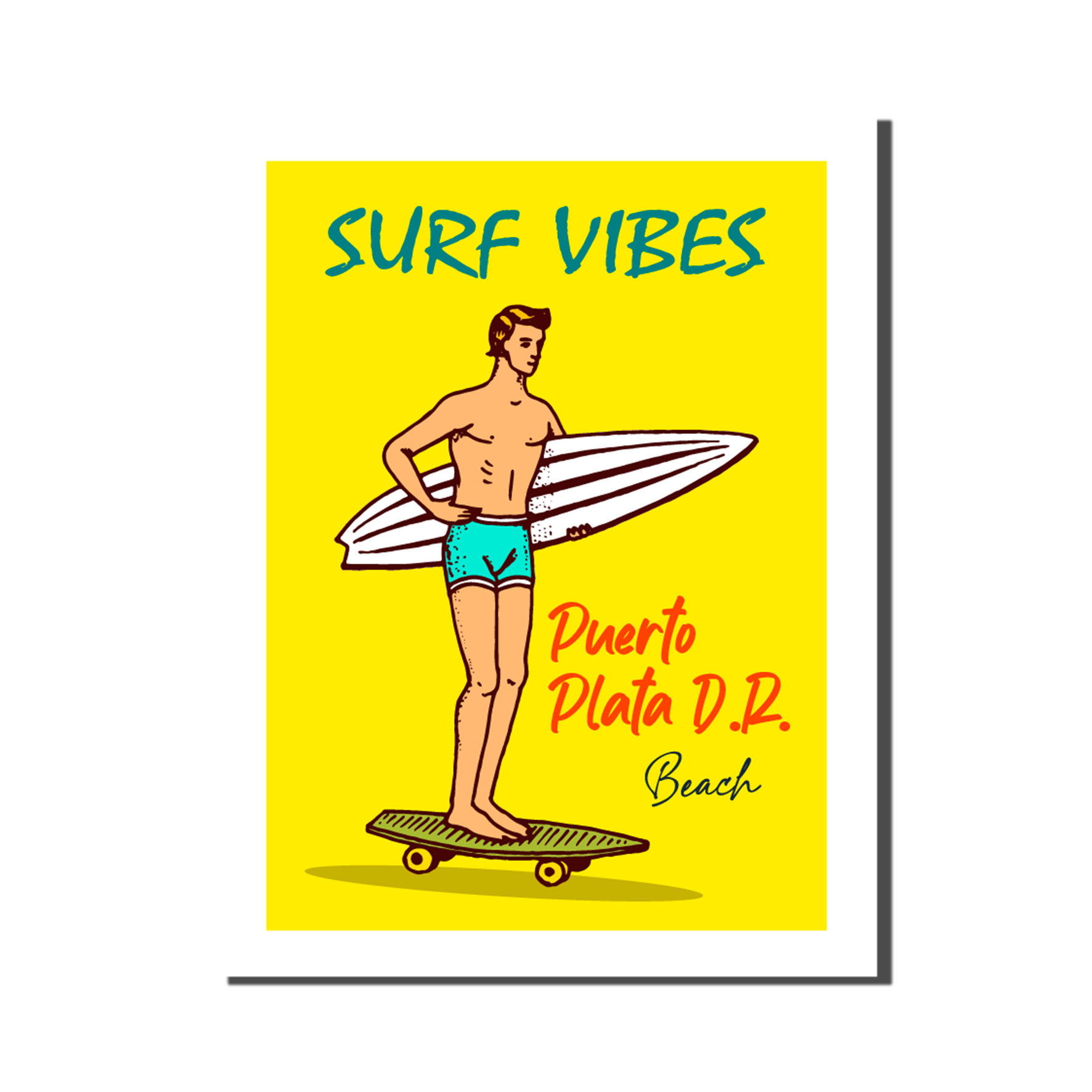 Hombre surf vibes cuadrado